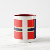 Vintage Muster-Norweger-Flagge Zweifarbige Tasse (Mittel)