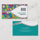 Vintage Muster-Reißverschluss-Mode-Geschäfts-Karte Visitenkarte (Vorne/Hinten)