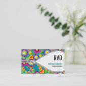 Vintage Muster-Reißverschluss-Mode-Geschäfts-Karte Visitenkarte (Stehend Vorderseite)