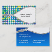 Vintage Muster-Reißverschluss-Mode-Geschäfts-Karte Visitenkarte (Vorne/Hinten)