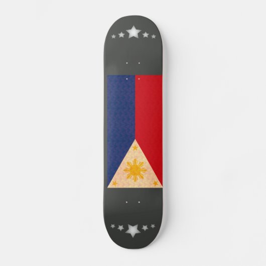Vintage Musterfilipino-Flagge Skateboard (Vorderseite)