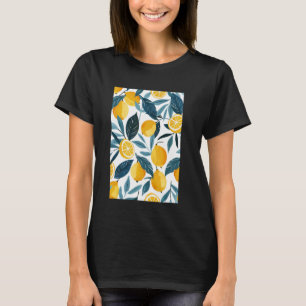 Vintage-Musterkunst Zitronenfrucht Aquarell T-Shirt