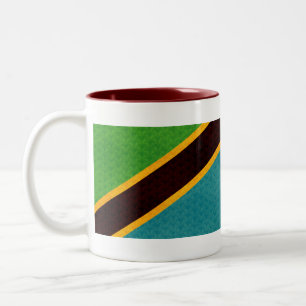 Vintage Mustertanzanian-Flagge Zweifarbige Tasse