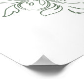 Vintage Mute-Green-Verziert-Rahmen-Hochzeit willko Poster (Ecke)