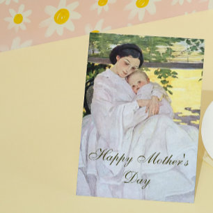 Vintage Mutter & Baby Muttertags Elegant Antik Karte