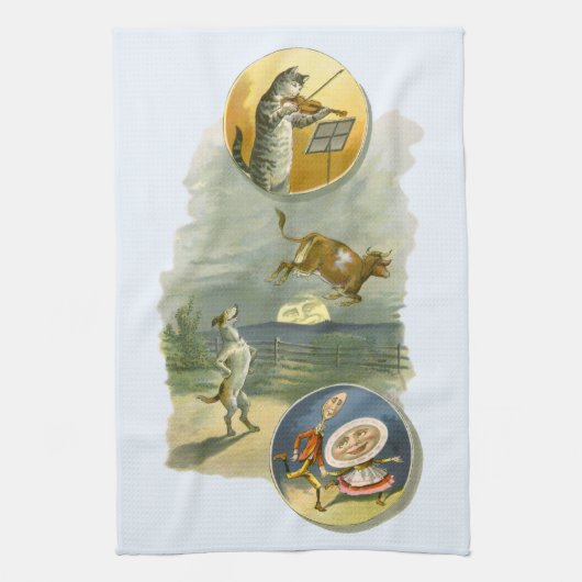 Vintage-Mutter-Gans-Kinderreim Hey Diddle Geschirrtuch (Vertikal)