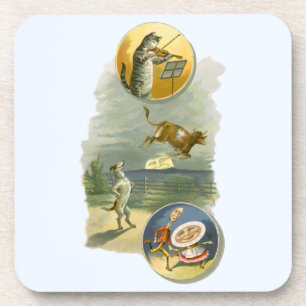 Vintage-Mutter-Gans-Kinderreim Hey Diddle Getränkeuntersetzer