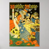 Vintage Mutter Gans lesen Bücher für Kinder Poster (Vorne)