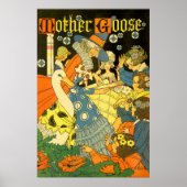 Vintage Mutter Gans lesen Bücher für Kinder Poster (Vorne)
