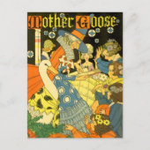 Vintage Mutter Gans lesen Bücher für Kinder Postkarte (Vorderseite)
