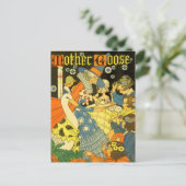 Vintage Mutter Gans lesen Bücher für Kinder Postkarte (Stehend Vorderseite)