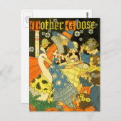 Vintage Mutter Gans lesen Bücher für Kinder Postkarte (Vorne/Hinten)