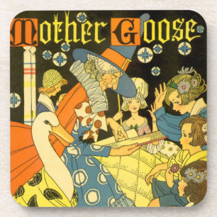 Vintage Mutter Gans lesen Bücher für Kinder Untersetzer