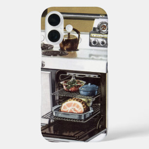 Vintage-Mutter in der Küche beim Kochen eines Oste iPhone 16 Hülle