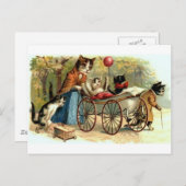 Vintage Mutter-Katze Postkarte (Vorne/Hinten)