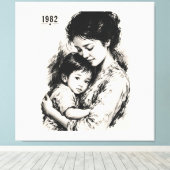 Vintage Mutter & Kind 1982 Leinwanddruck (Insitu (Holzboden))