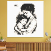 Vintage Mutter & Kind 1982 Leinwanddruck (Insitu (Wohnzimmer))
