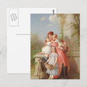 Vintage - Mutter & Kinder Postkarte (Vorne/Hinten)