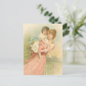 Vintage Mütter Tag Mutter und Kind Postkarte (Stehend Vorderseite)