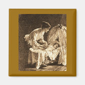 Vintage Mutter und Baby Magnet (Vorne)