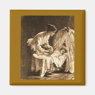 Vintage Mutter und Baby Magnet