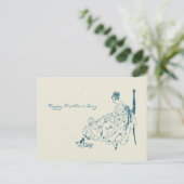 Vintage Mutter und Kind - Frohen Muttertag Postkarte (Stehend Vorderseite)