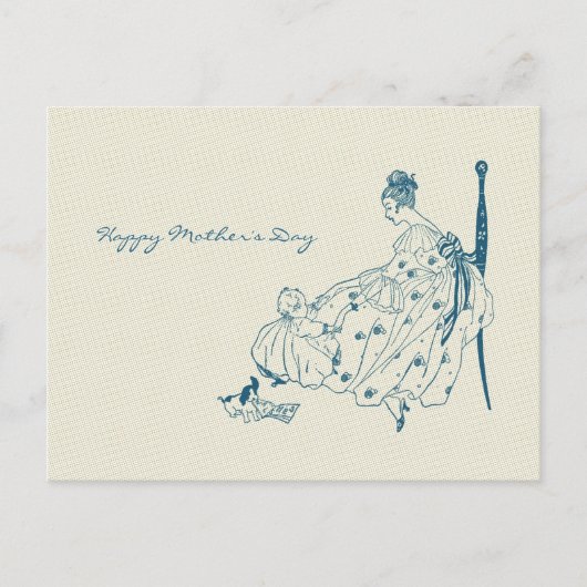 Vintage Mutter und Kind - Frohen Muttertag Postkarte (Vorderseite)