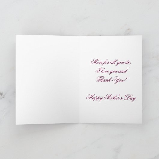 Vintage Mutter und Kind Karte (Innenseite)