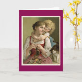 Vintage Mutter und Kind Karte (Gelbe Blume)