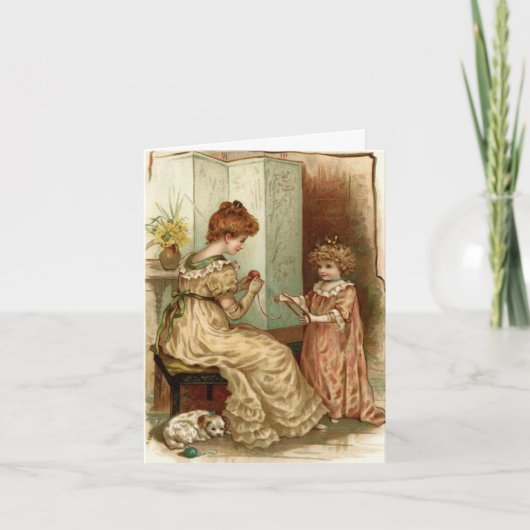 Vintage Mutter und Kind Karte (Vorderseite)