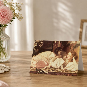 Vintage-Mutter-und-Kind-Kunst zum Muttertag  Karte