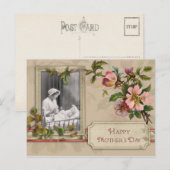 Vintage-Mutter und Kind mit Blumen Postkarte (Vorne/Hinten)