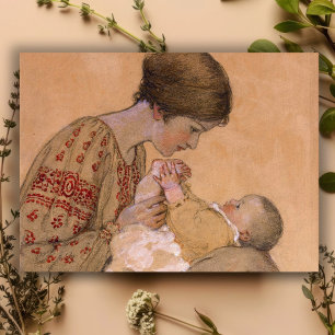 Vintage Mutter-und-Kind-Muttertagskarte Feiertagskarte