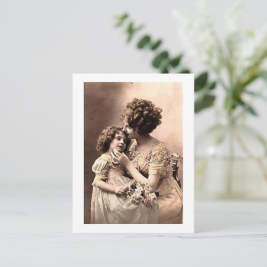Vintage Mutter und Kind Postkarte (Stehend Vorderseite)