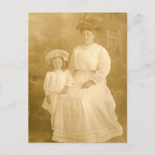 Vintage Mutter und Kind Postkarte (Vorderseite)