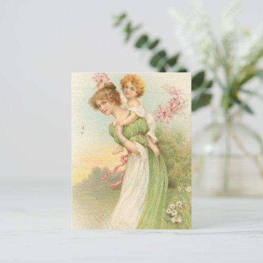 Vintage Mutter und Kind Postkarte (Stehend Vorderseite)