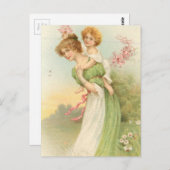 Vintage Mutter und Kind Postkarte (Vorne/Hinten)