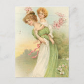 Vintage Mutter und Kind Postkarte (Vorderseite)