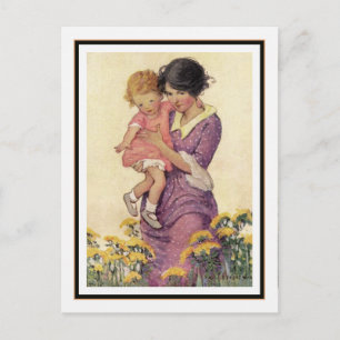 Vintage Mutter und Kind von Jessie Willcox Smith Postkarte