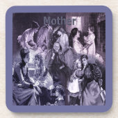 Vintage Mütter und Kinder Getränkeuntersetzer (Vorderseite)