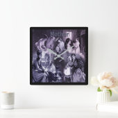 Vintage Mütter und Kinder sammeln Muttertag Quadratische Wanduhr (Zuhause)