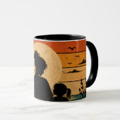 Vintage-Mutter-und-Kinder-Sonnenuntergangs-Kaffeet Tasse (VorderseiteRechts)