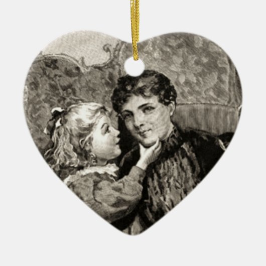 Vintage Mutter und kleine Mädchen Keramik Ornament (Vorne)
