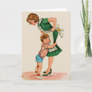 Vintage Mutter- und Sohn-Note-Karte Karte