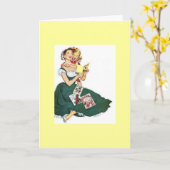 Vintage Mutter und Tochter Karte (Gelbe Blume)