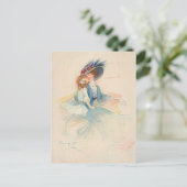 Vintage Mutter und Tochter Kiss Postkarte (Stehend Vorderseite)