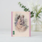 Vintage Mutter und Tochter Postkarte (Stehend Vorderseite)