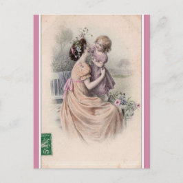 Vintage Mutter und Tochter Postkarte