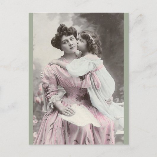 Vintage Mutter und Tochter Postkarte (Vorderseite)
