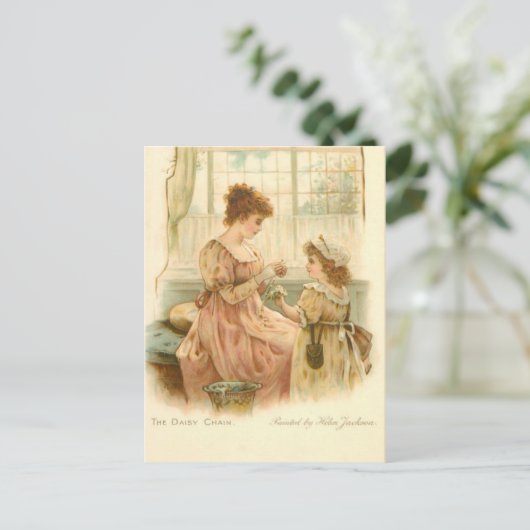 Vintage Mutter und Tochter Postkarte (Stehend Vorderseite)